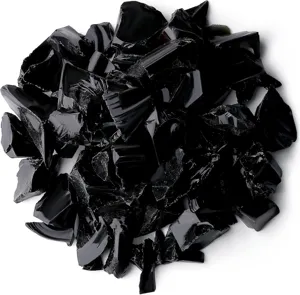 Natuurlijke zwarte obsidiaan kristal ruwe stenen, perfect voor aromatherapie en ambachten.