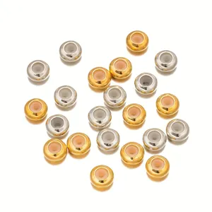 Gold and silver copper silicone stopper beads DIY bracelet necklace jewelry findings