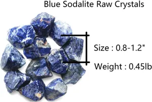 Piedras brutas de sodalita azul cristales naturales para gemoterapia, meditacion y artesania.