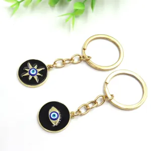 Porte-clés mauvais œil turc ensemble alliage métal pendentif étoile décoration quotidienne