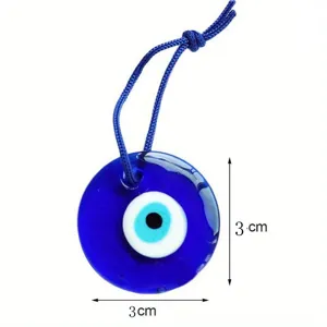 Turkish blue eye glass amulet pendant evil eye necklace charm with 3cm diameter hanging string