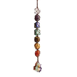 Ornement suspendu en cristal de pierre naturelle pendentif de voiture fait main guérison chakra
