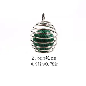Drahtkäfig Kristall Stein Anhänger Halskette Mode Schmuck Accessoire eleganter Charme