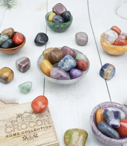 Natural crystal tumbled stones mix colored agate gravel for home decor and crystal healing