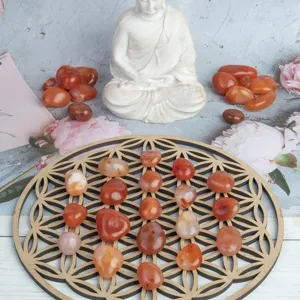 Natural red agate tumbled stones crystal healing chakra yoga meditation decor main image