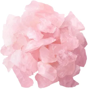 Pietre grezze di cristallo di quarzo rosa naturale, perfette per guarigione e decorazione.