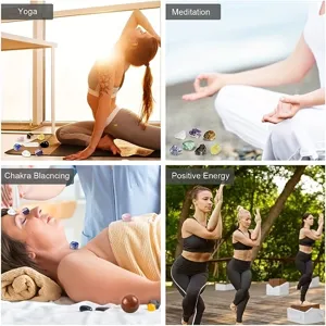 Natuerliche Kristallsteine Set fuer Yoga Meditation Chakra Ausgleich Heilende Energie Dekoration
