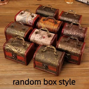 Vintage Holz Aufbewahrungsbox Retro Schatztruhe Schmuck Organisator Deko Geschenkbox