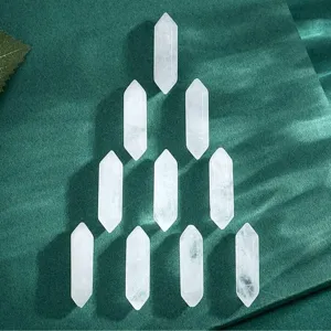 Cristal de quartz naturel pointes double terminées, colonne hexagonale, gros de bijoux DIY