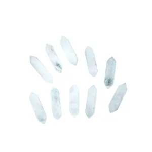 Colonnes de quartz clair naturel à double pointe 8x31mm pour bijoux DIY faits main