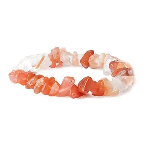 Natural irregular crushed stone crystal bracelet detail close-up showing texture and shape.
