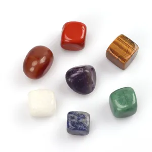 Natural crystal chakra tumbled stones 7pcs set for yoga meditation and healing energy decor