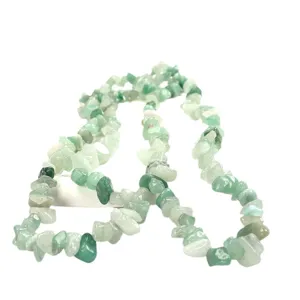 Collana di perle di cristallo agata verde naturale accessorio di gioielleria fai da te.