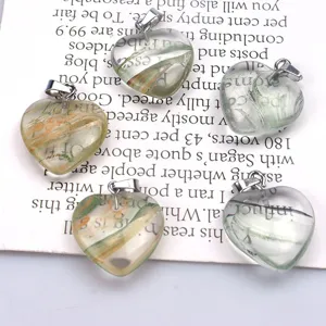 20mm Herzform Kristall Stein Anhänger DIY Schmuck Herstellung Halskette Zubehör