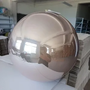 Large rose gold electroplated Christmas ball decoration for holiday party and home decor.