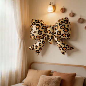 Leopard Print Bowknot Aluminum Foil Balloon Animal Pattern Balloon For Birthday Party Celebration Event Decoration