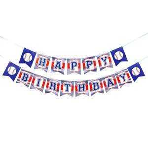 Banner per festa di compleanno a tema baseball set decorazione da appendere.