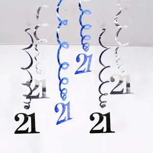 Birthday Party PVC Spiral Hanging Decorations Ceiling Streamers Celebration Festival Home Decor Supplies