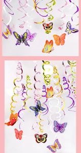 Butterfly spiral hanging decorations PVC festival party ceiling decor home display items