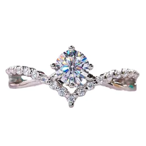 Elegant women's ring sparkling copper cubic zirconia minimalist fashion daily jewelry
