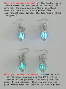 Leuchtende Kronen Ohrringe im Dunkeln leuchtender Schmuck Damen Party Accessoires Stil.