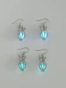 Leuchtende Krone Hohl Ohrringe im Dunkeln leuchtend blaue Licht Modeschmuck Accessoire