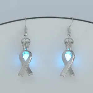 Leuchtende Schleife Ohrringe im Dunkeln leuchtend blauer Anhänger Hakenohrringe Modeschmuck
