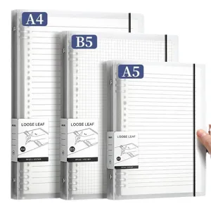 Transparent loose-leaf notebook A4 B5 A5 refillable binder diary student stationery supply