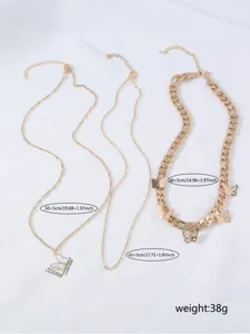 Set di collana con farfalla dorata a strati da donna gioielli di moda eleganti