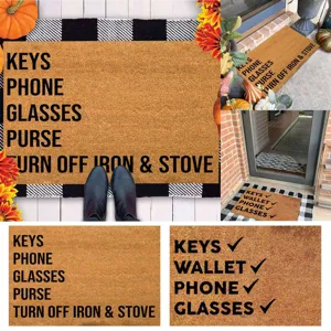 Grappige Letterprint Deurmat Absorberende Polyester Vloermat Antislip Welkomstmat Voor Hal Badkamer Woondecoratie