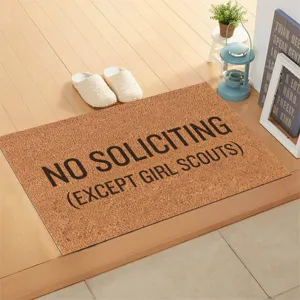 Durable coir doormat with funny text, non-slip entry welcome mat for front door and hallway