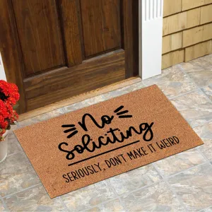 Funny coir doormat with funny quote anti-slip welcome mat for front door porch entrance