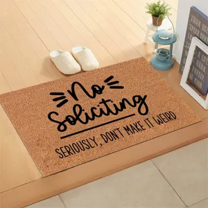 Coir doormat with funny text non-slip indoor entryway rug welcome mat for front door home decor