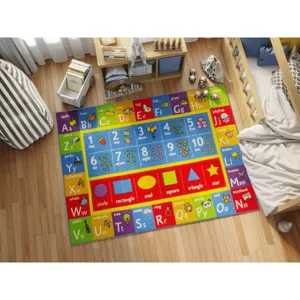 Children educational alphabet number learning rug colorful nursery room carpet play mat kids
