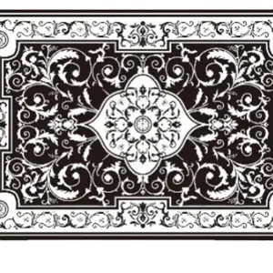 Tappeto damascato vintage in bianco e nero per soggiorno camera da letto pavimento