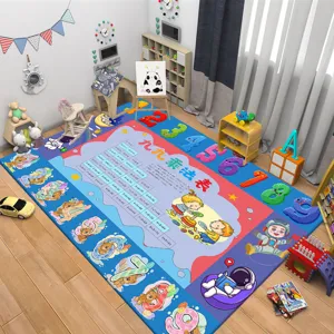 Alfombra educativa de tabla de multiplicación para niños antideslizante para dormitorio.