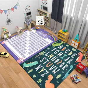 Alfombra educativa infantil matemáticas alfabeto lindo dinosaurio antideslizante para niños