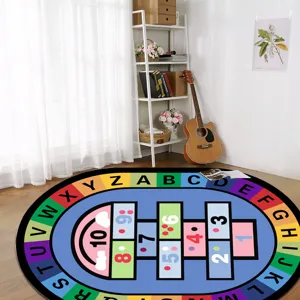 Children educational hopscotch rug alphabet area carpet for kids bedroom playroom floor mat