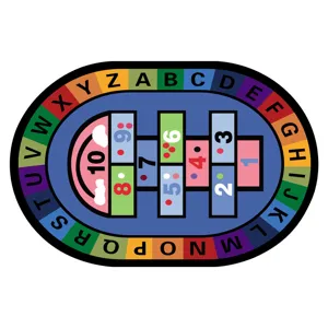 Kids Hopscotch Educational Carpet Alphabet Number Mat Children Room Play Area Rug 100x150cm