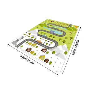 Tapis de jeu de route dessin animé pour enfants tapis de ramper bébé tapis de sol 80x160cm