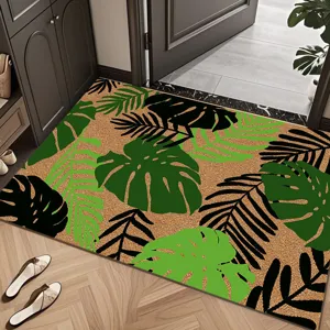 Paillasson d'Entrée en Fausse Fibre de Coco Durable Antidérapant Lavable Tapis de Bienvenue pour Entrée Cuisine Chambre Intérieur Extérieur Décoration Maison