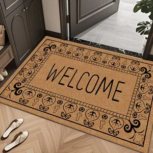 Paillasson imitation coco style americain pour entree, durable et facile a nettoyer.