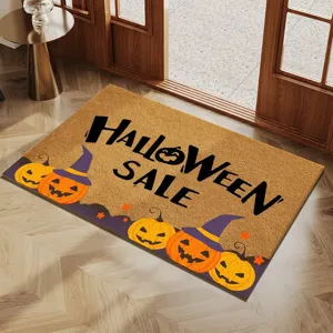 Paillasson imitation coco style américain Halloween citrouille entrée durable et facile d'entretien