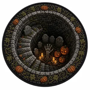 American 3D visual Halloween round rug crystal velvet floor mat holiday home decor durable soft