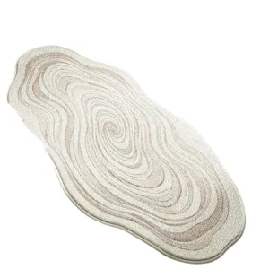 Alfombra de cachemira sintetica estilo Wabi-Sabi japones, suave alfombra de dormitorio.