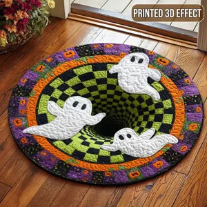 Halloween 3D Strudel runder Teppich, amerikanischer Feiertagsstil weicher Kaschmirteppich.