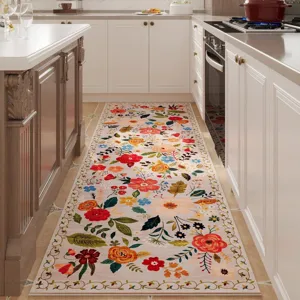 Perzische stijl keuken loper, bloemen patroon antislip vloermat voor thuis decor