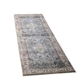 Vintage Perzische stijl loper tapijt voor de keuken, antislip en oliebestendige vloermat.