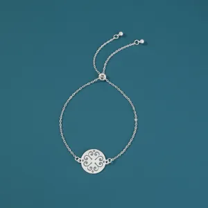 Verschleißfeste verstellbare Kleeblatt Armband Kette für Damen Mode Schmuck Geschenk.