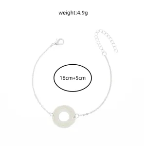 Silbernes leuchtendes hohles Kreis Charm Armband verstellbarer Modeschmuck fuer Frauen